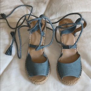 Denim Wedges NWT